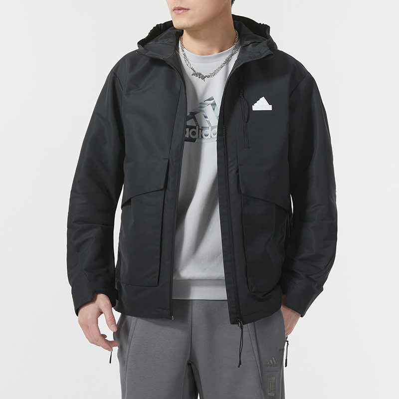 adidas阿迪达斯外套男装2024新款运动休闲上衣连帽梭织夹克IT3951