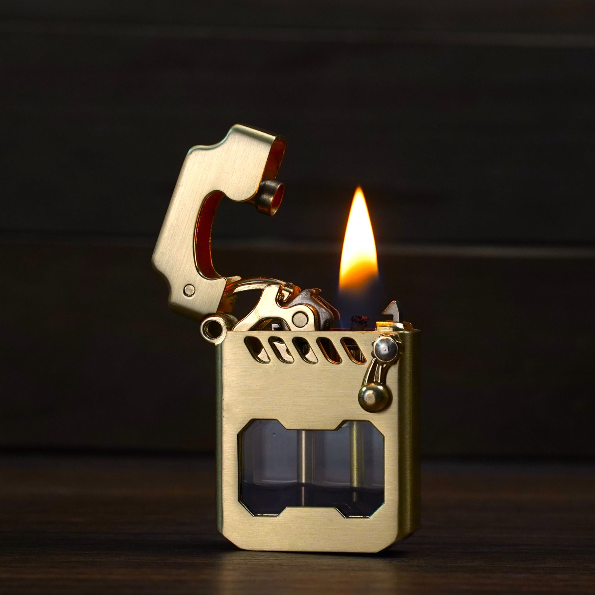 ZORRO正品佐罗机甲透明仓煤油打火机新品一键弹射风创意男士礼物