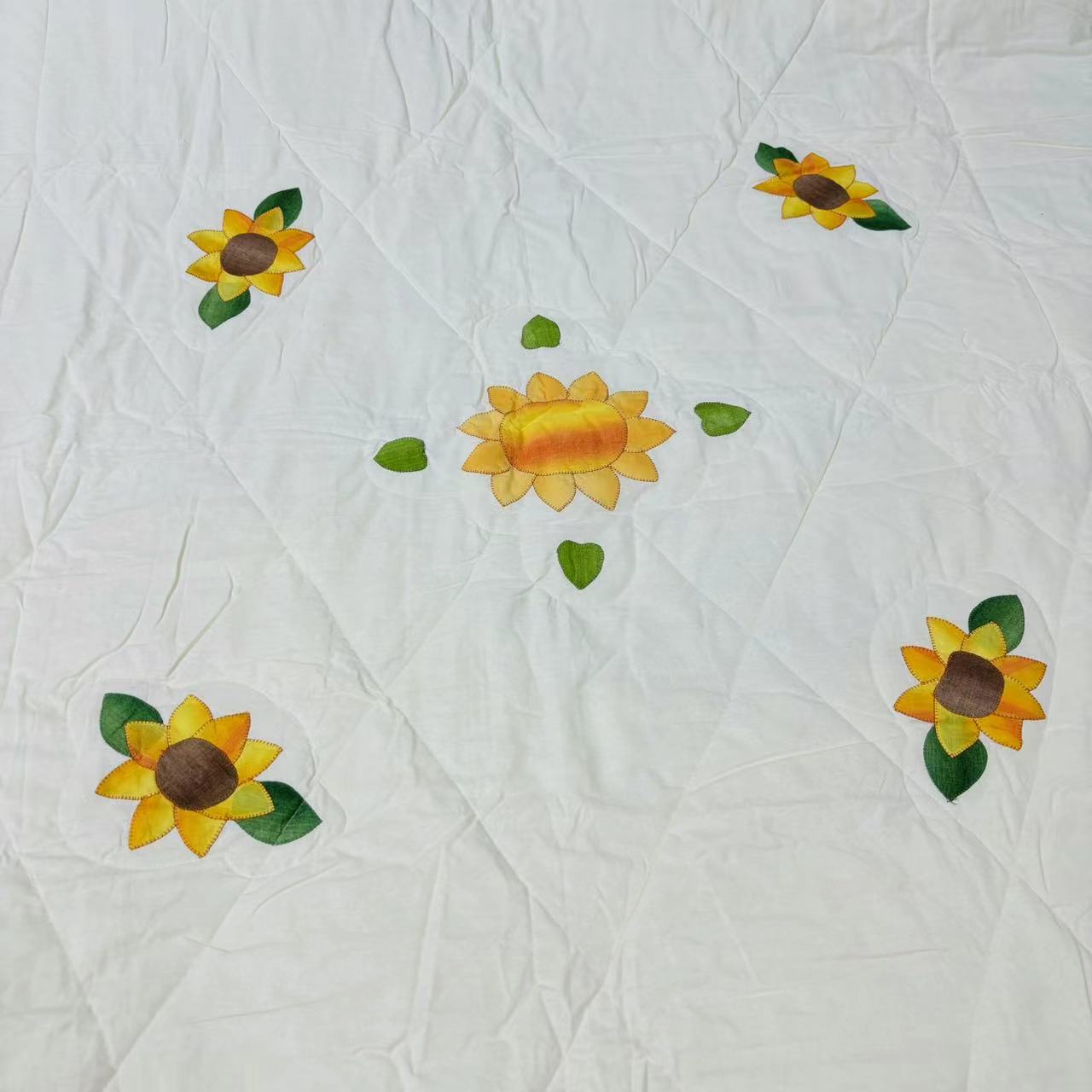 单人老北京补花夏凉被空调被向阳花