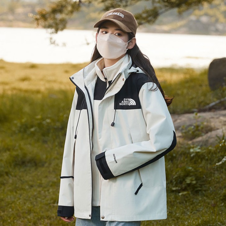 秋季动感北面冲锋衣三合一户外运动男女登山服防风情侣秋冬外套