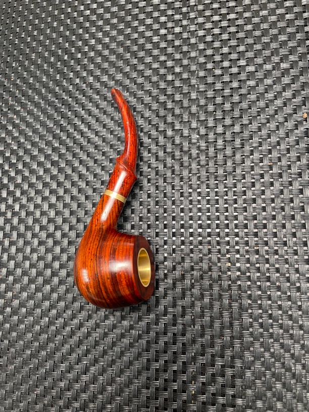 墨西哥红酸枝小号带节三用弯斗长11厘米高3.3外径3.3