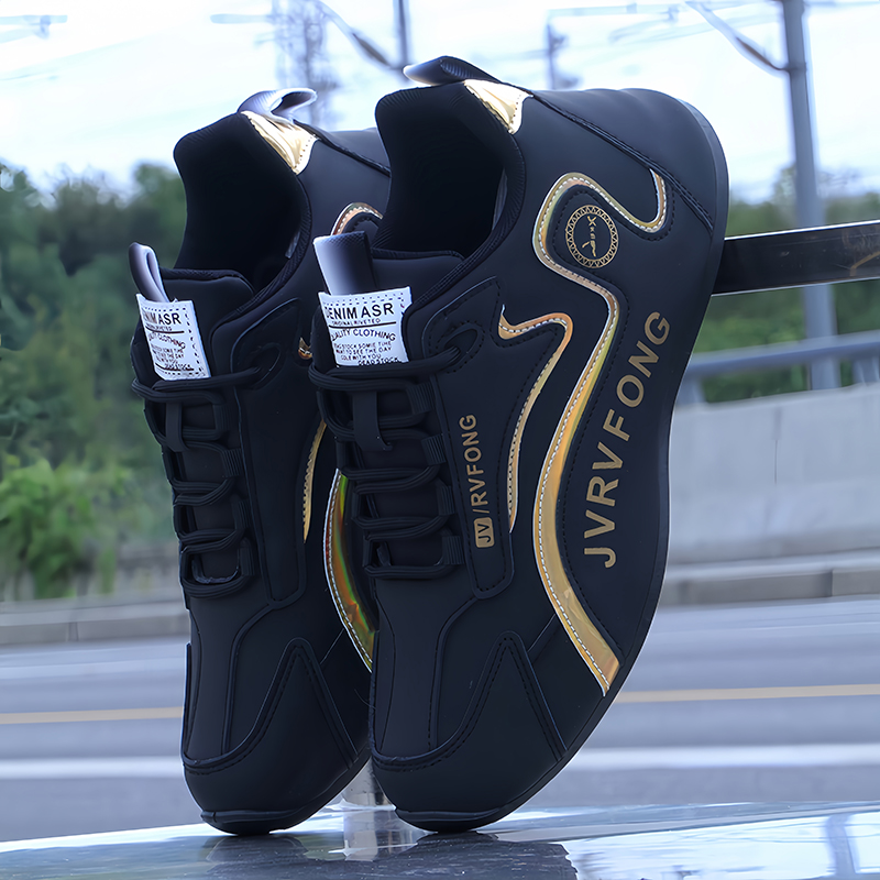 男鞋运动鞋秋冬季新款男士休闲潮鞋防水皮面老爹鞋时尚跑步鞋男款