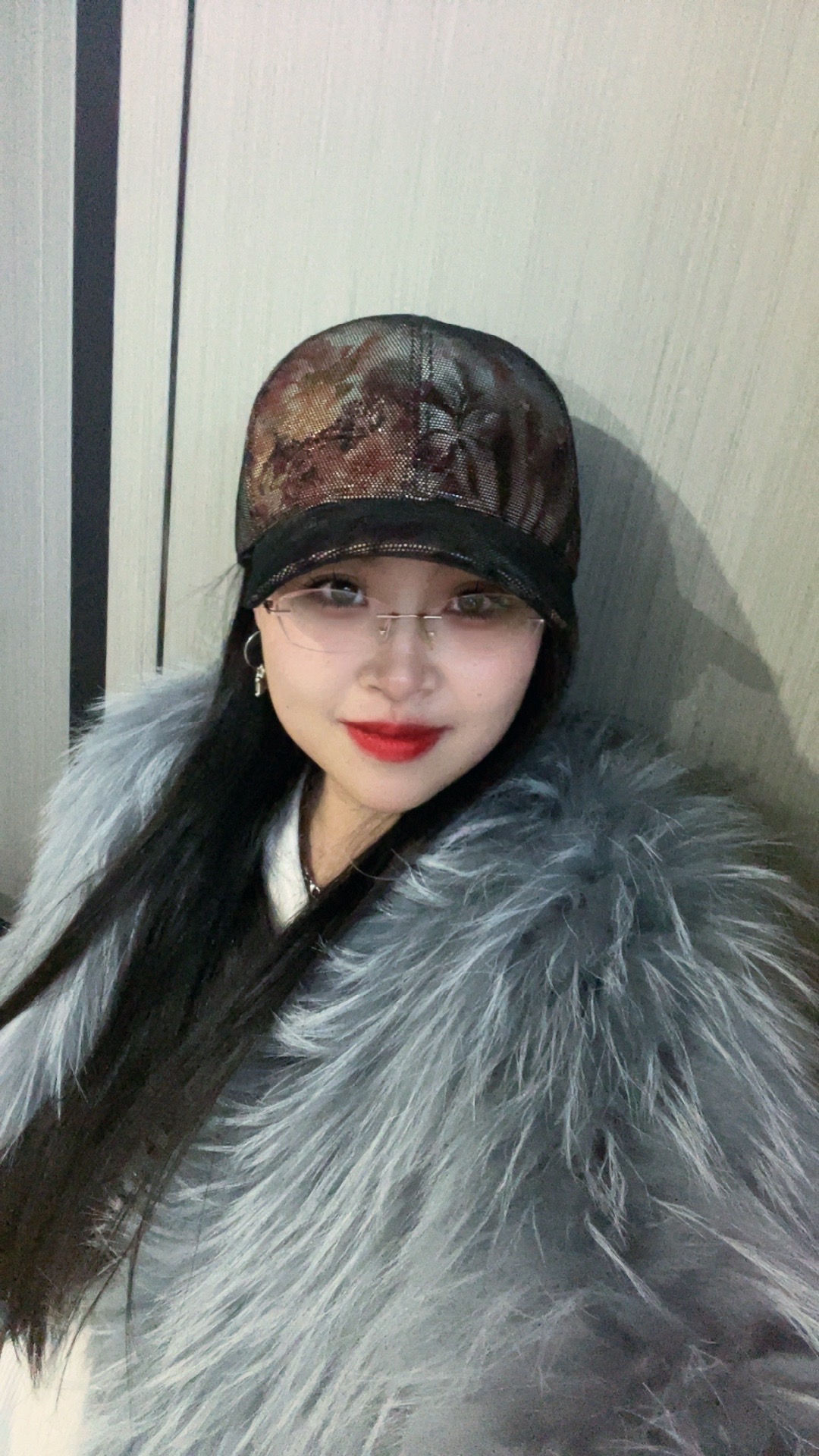 貉子毛编织外套衣长50