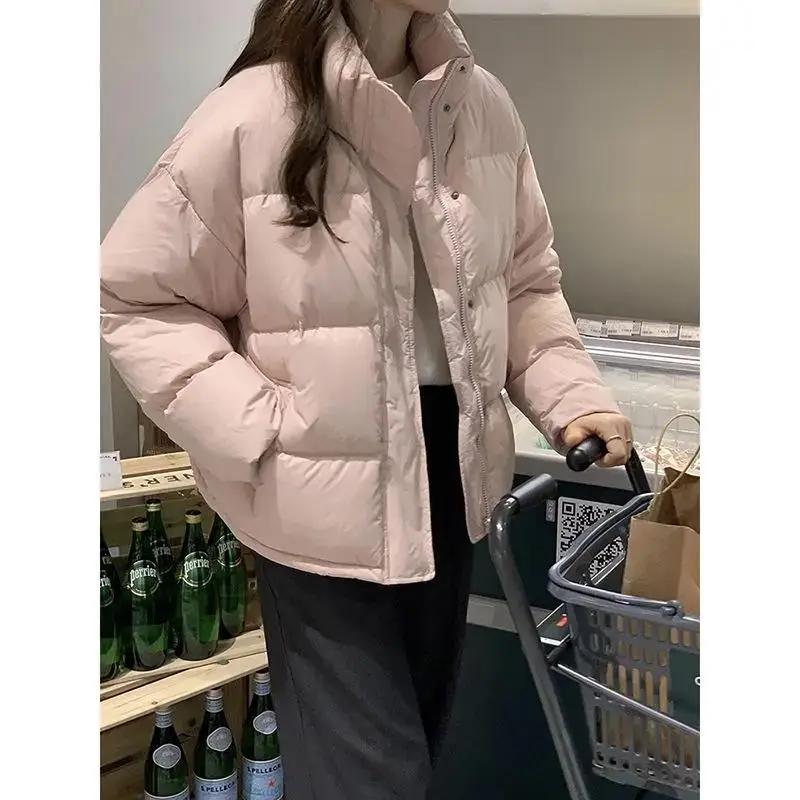 时尚衣女小个子2023冬季羽服韩版宽松面包服加厚短款小袄外套时尚