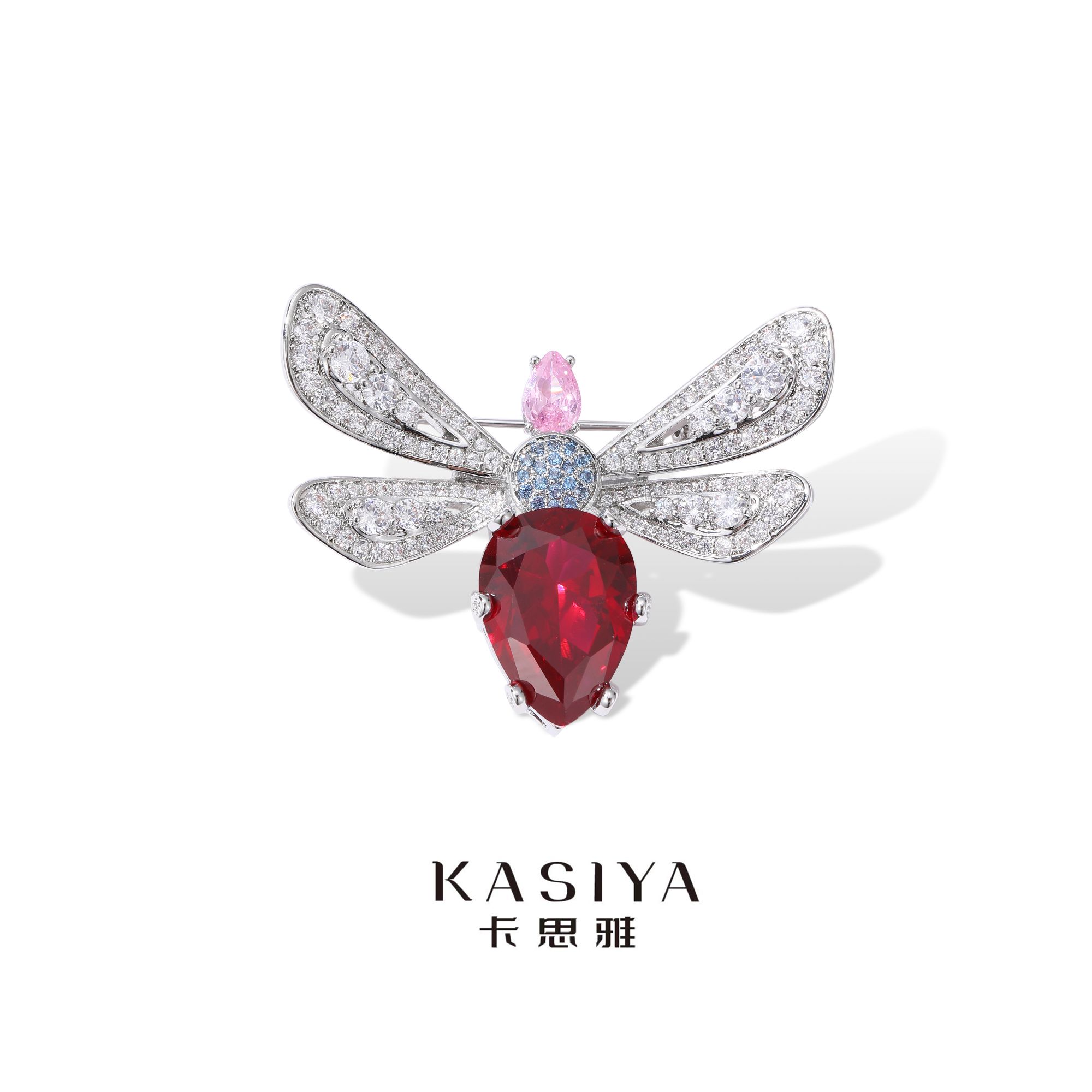 kasiya/卡思雅 铜合金仿水晶胸针 秋季宫廷风大气小蜜蜂