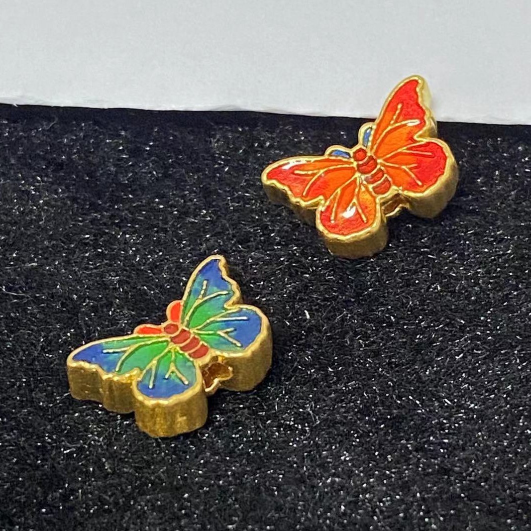 足金双面蝴蝶1个@@A280/多样性发货