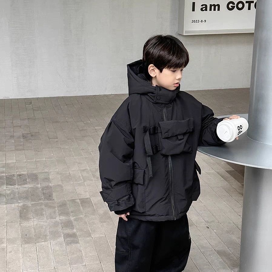 男童冬款棉服2023新款宝宝洋气加厚童装棉袄儿童冬季保暖连帽外套