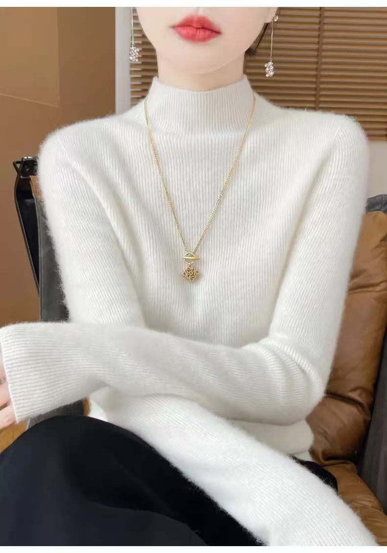 毛针织衫女半高领毛衣内搭秋冬款通勤长袖内搭保暖百搭针织打底衫