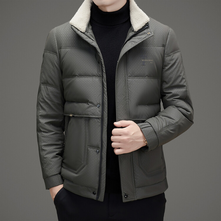 波司登羽绒服男2023新款防寒保暖冬季男装立领短款加厚毛领外套