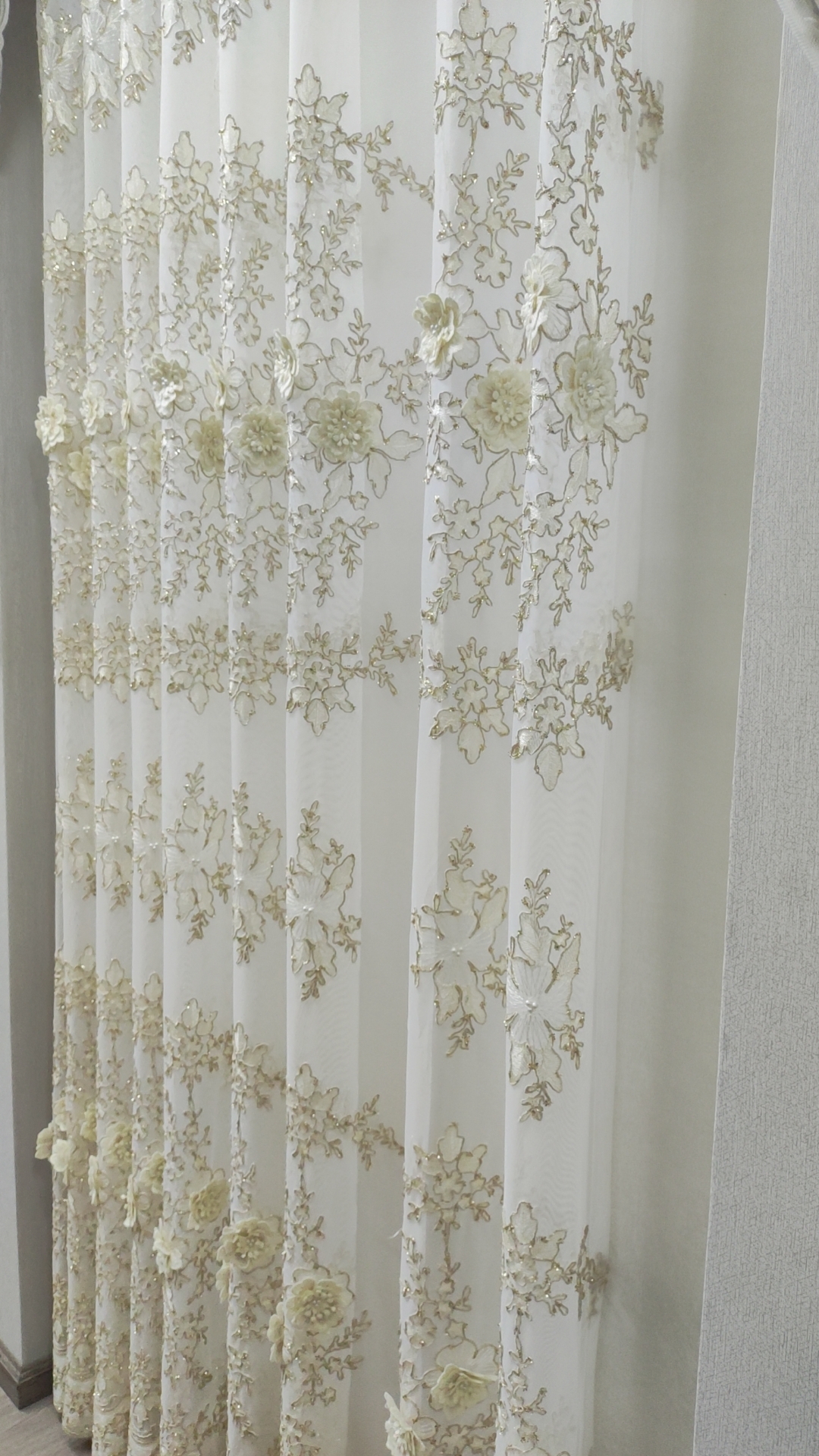 法式中式轻奢刺绣窗纱钉珠纱透光透人客厅卧室成品窗帘