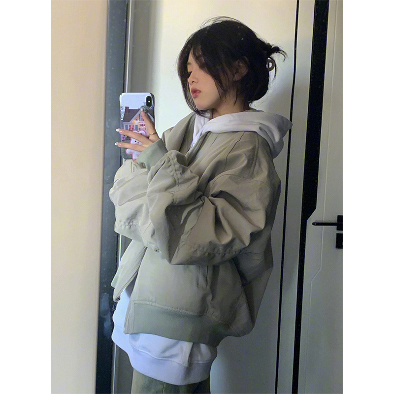 飞行员棒球服小众情侣夹克2024新款美式街头复古外套女秋冬季加棉