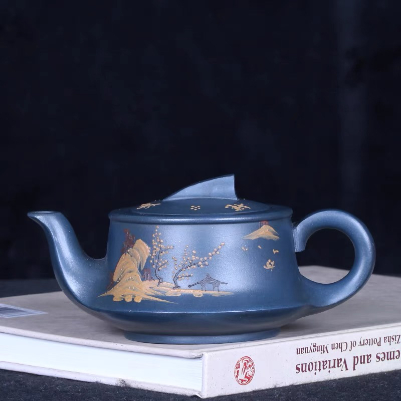 天青泥紫砂壶宜兴紫砂茶具名家纯手工高档泡茶壶小容量一帆风顺