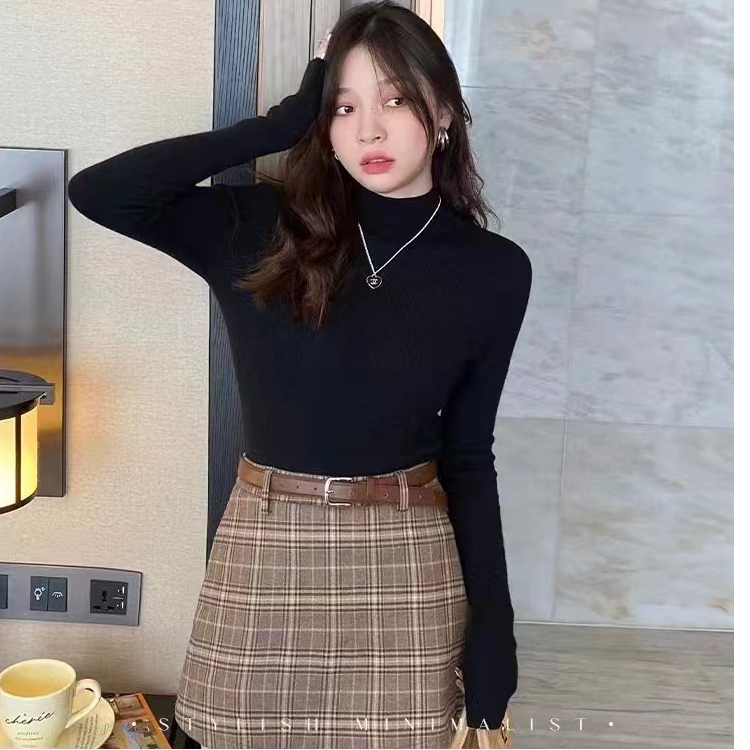 半高领毛衣内搭打底衫女装修身上衣