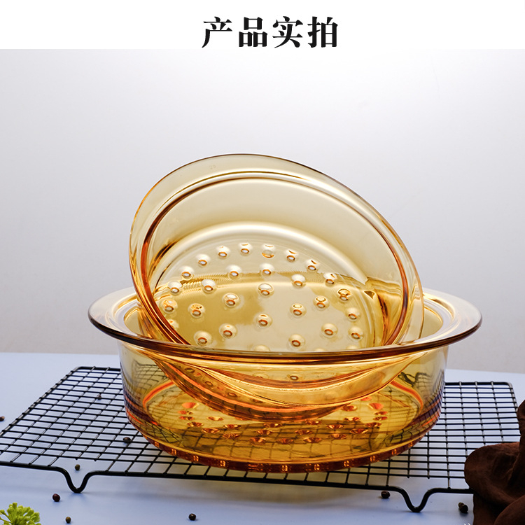 斯派尼蒸笼高硼硅琥珀蒸屉家用康宁乐美雅玻璃配件蒸格透明带盖