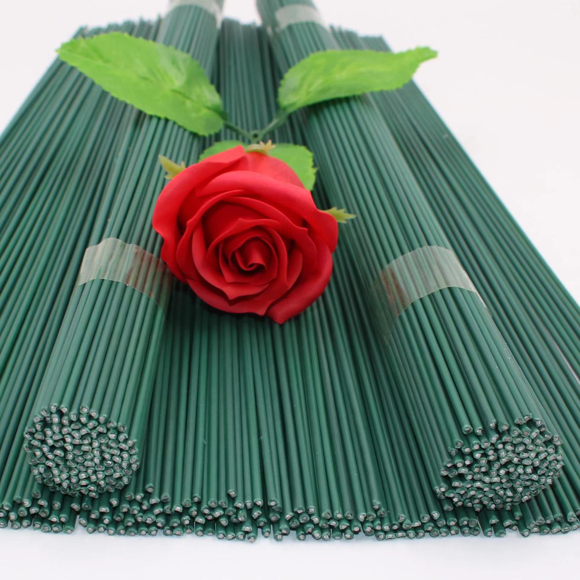 手工DIY制作花杆向日葵假花杆绿杆手工材料花杆2号胶包铁丝花杆