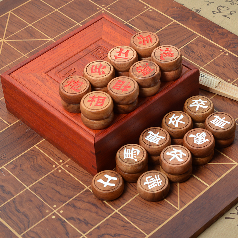 弈流大号缅甸花梨木中国象棋实木红木棋盒棋盘大果紫檀高档礼品装