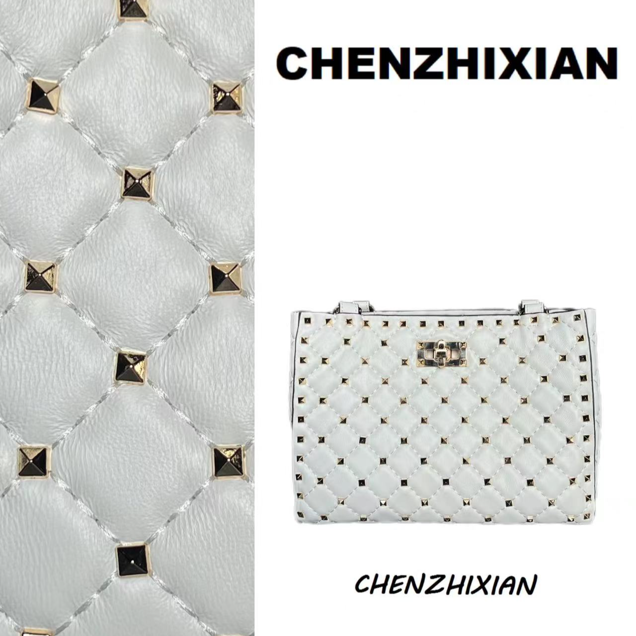 CHENZHIXIAN【世事洞明】童sir  小铆钉三色购物袋包