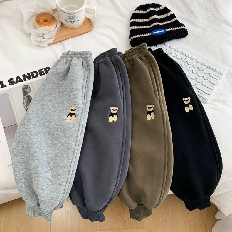 男童冬装加绒加厚卫裤小童保暖柔软休闲裤儿童一体绒百搭裤子洋气