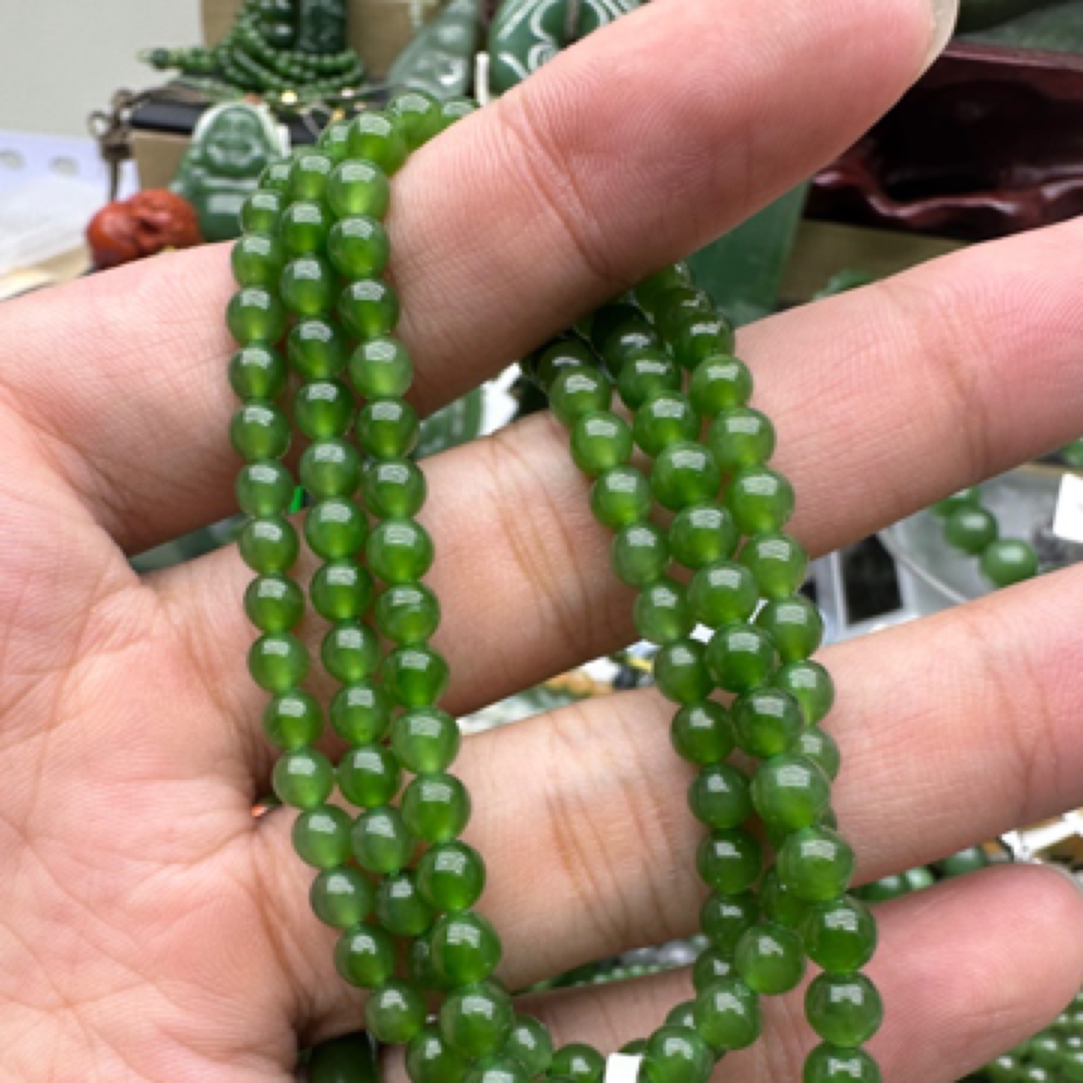 和田玉碧玉5mm项链