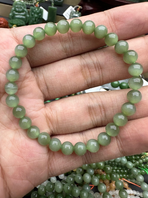 和田玉碧玉猫眼手链