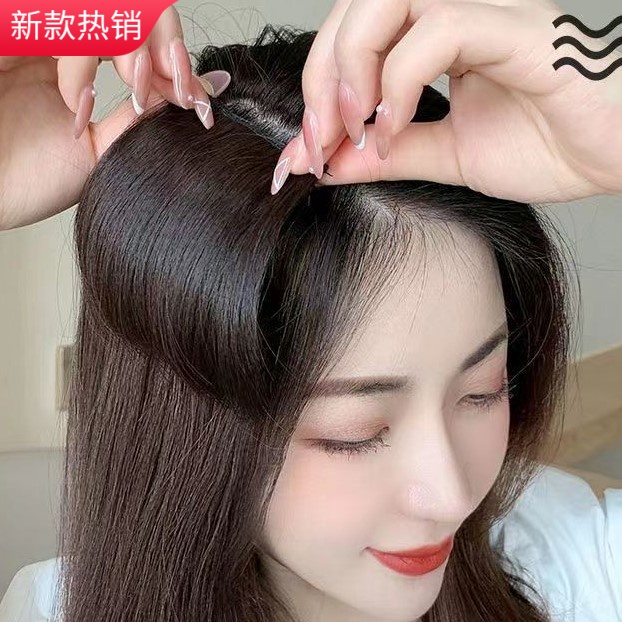 假发片头顶蓬松增发量颅顶垫高神器真发垫发根两侧发量增多垫发片