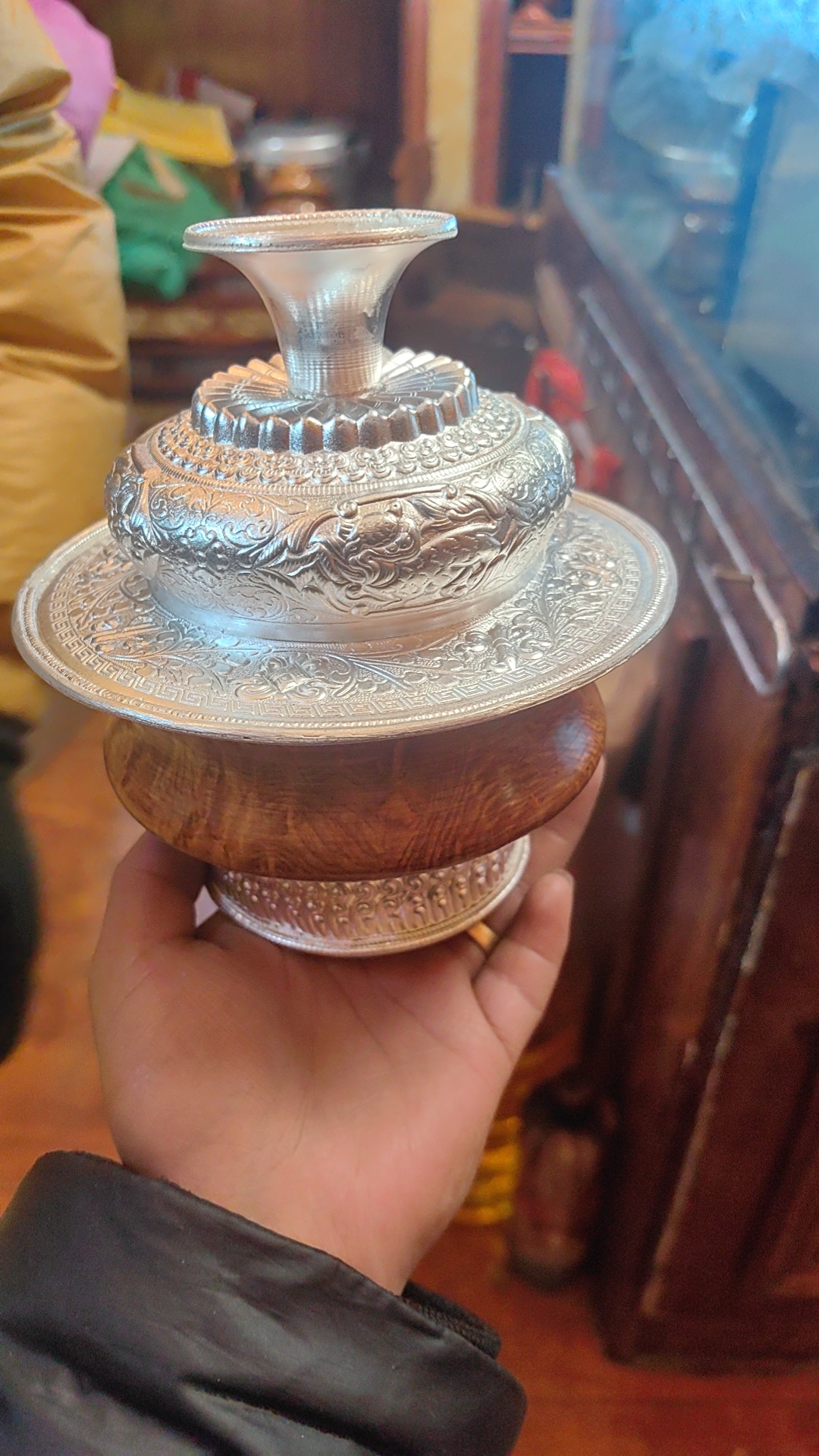 边扎木碗男士喝茶碗口径 11.5——13.5公分（一套）