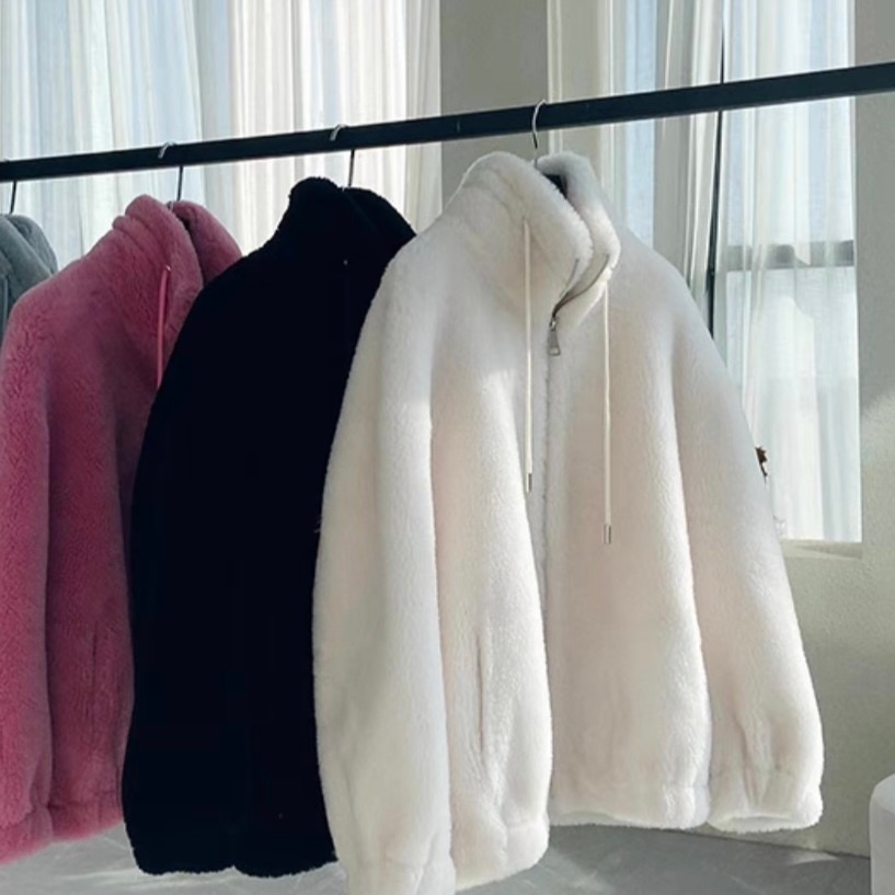 【羊毛外套】新款秋冬上新时尚女立领颗粒羊毛外套加厚秋冬外套百搭