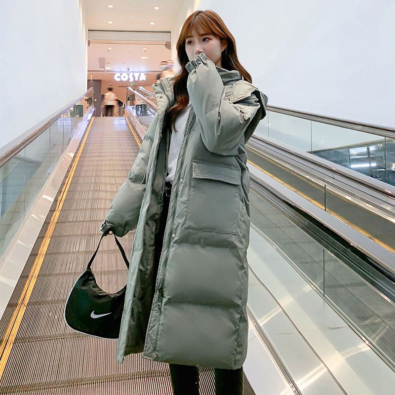 新款登新款2023年冬季新款过膝羽绒服女中长款羽绒服韩版宽松加厚
