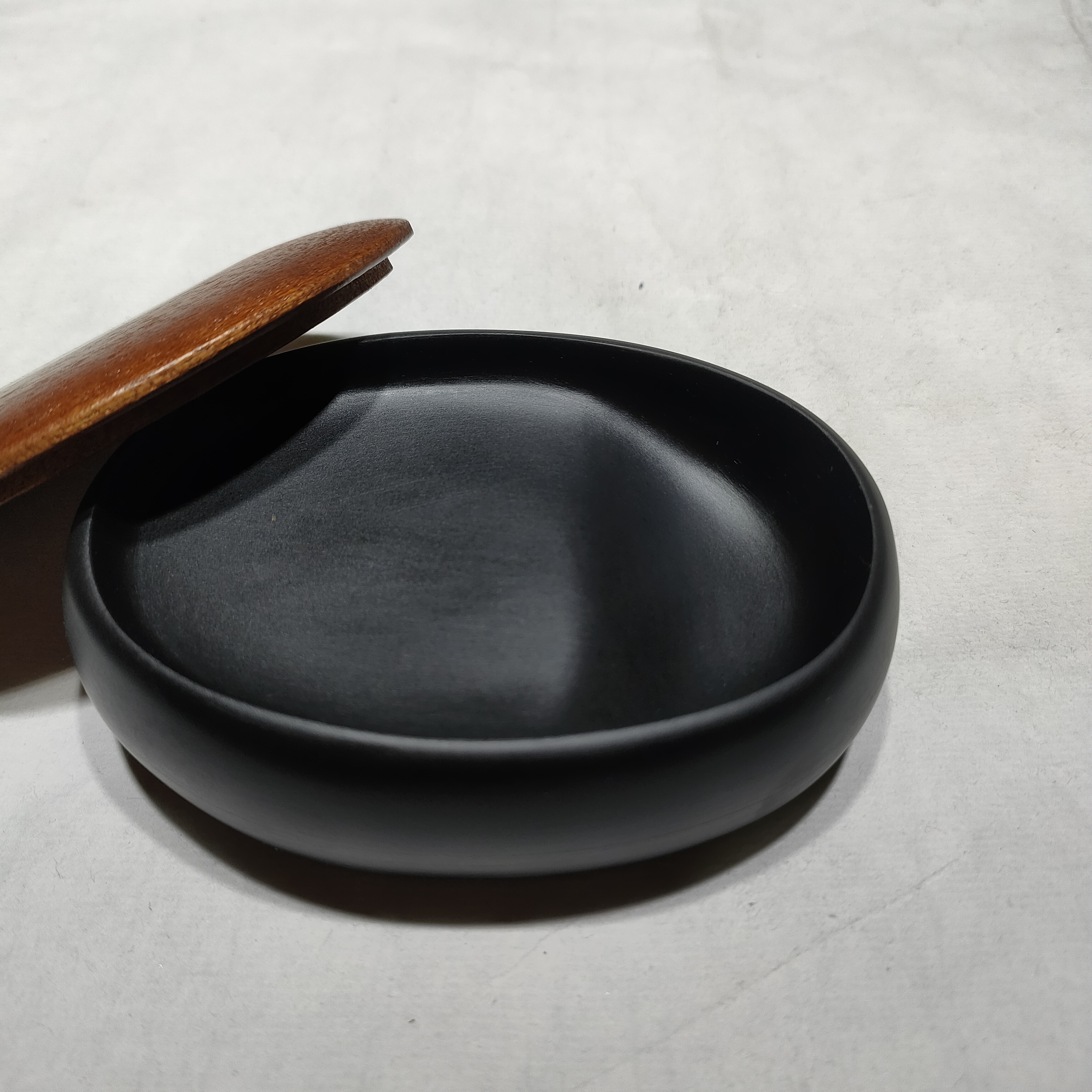 窝窝砚带盖学生砚小楷砚原石歙砚黑龙潭