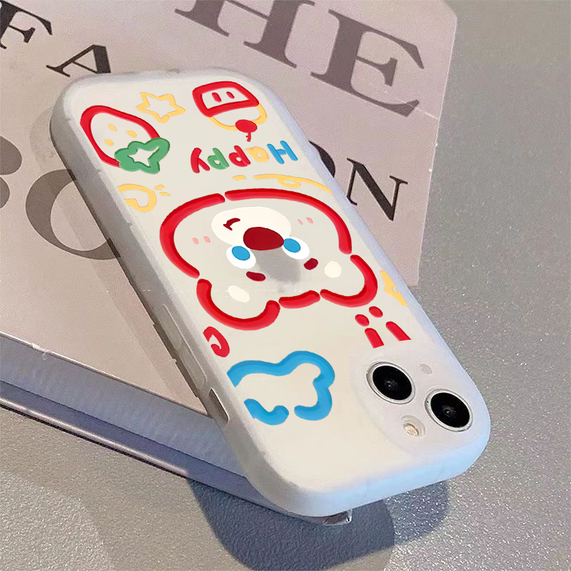 适用【苹果/华为/oppo/vivo小米】小胖妹快乐小熊手机壳软卡通防摔