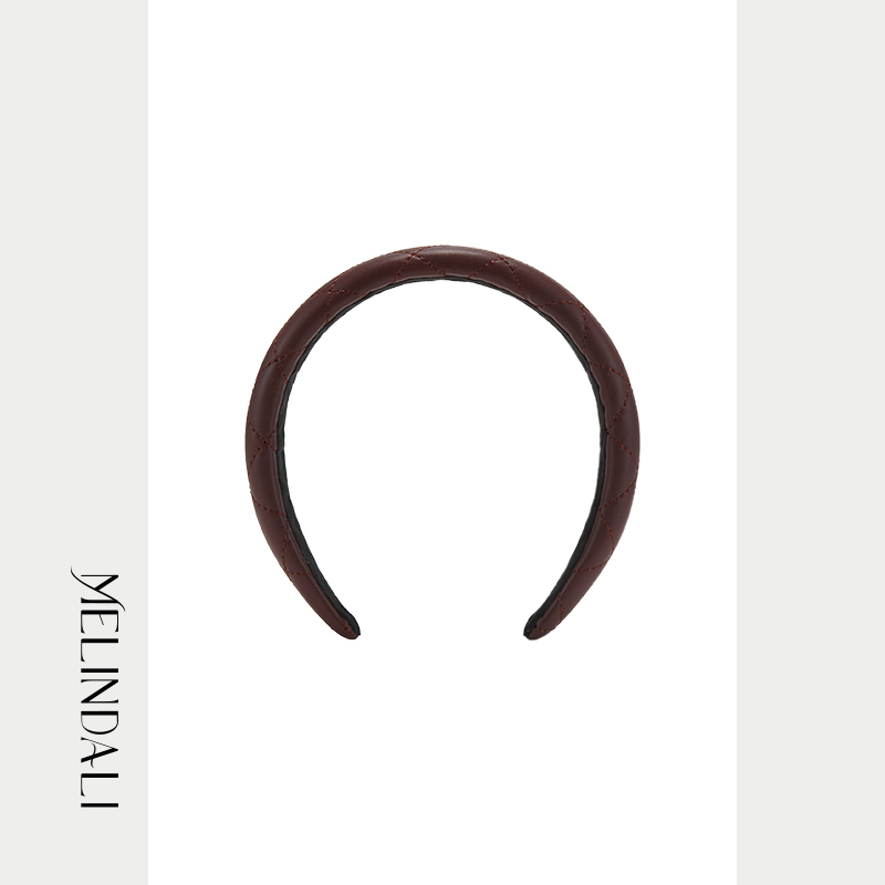 Melinda Li 造型神器法式菱格绗缝小羊皮发箍显脸小高颅顶头箍