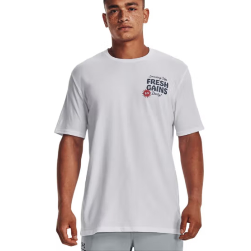 安德玛UA 男子训练亲肤舒适运动印花圆领短袖T恤1376839