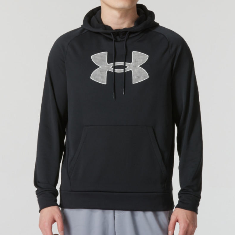 安德玛UA 春秋男加绒连帽训练运动上衣休闲卫衣1379854