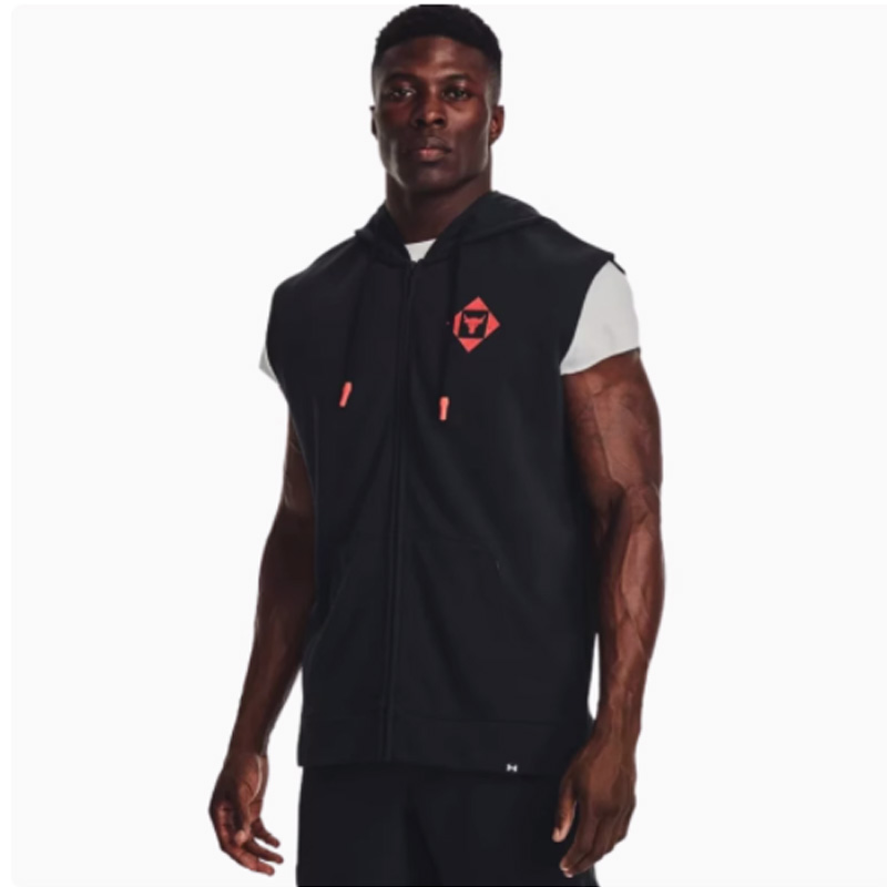 [全勇]安德玛UA Rock强森男夏季连帽休闲健身训练运动马甲1377434