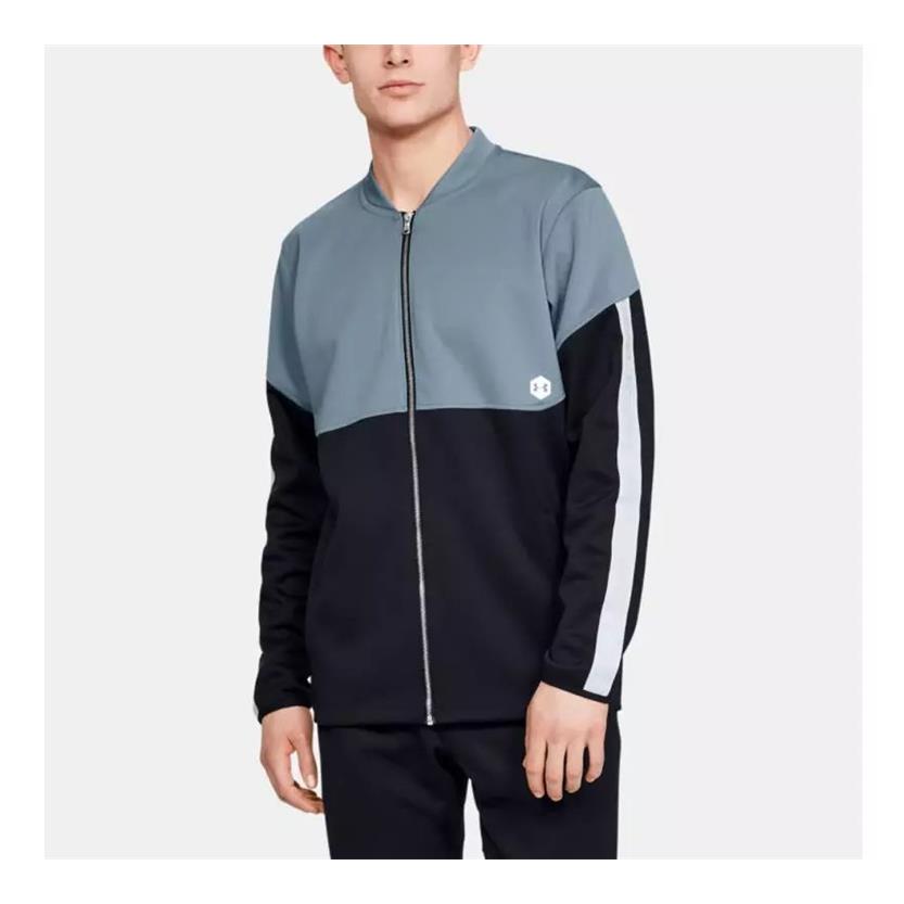 安德玛UA拼接夹克男跑步训练运动服针织外套1344135