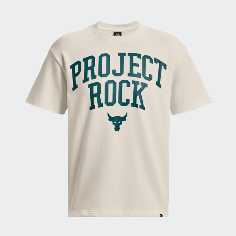 安德玛T恤男Rock强森训练运动休闲圆领宽松短袖1377435-