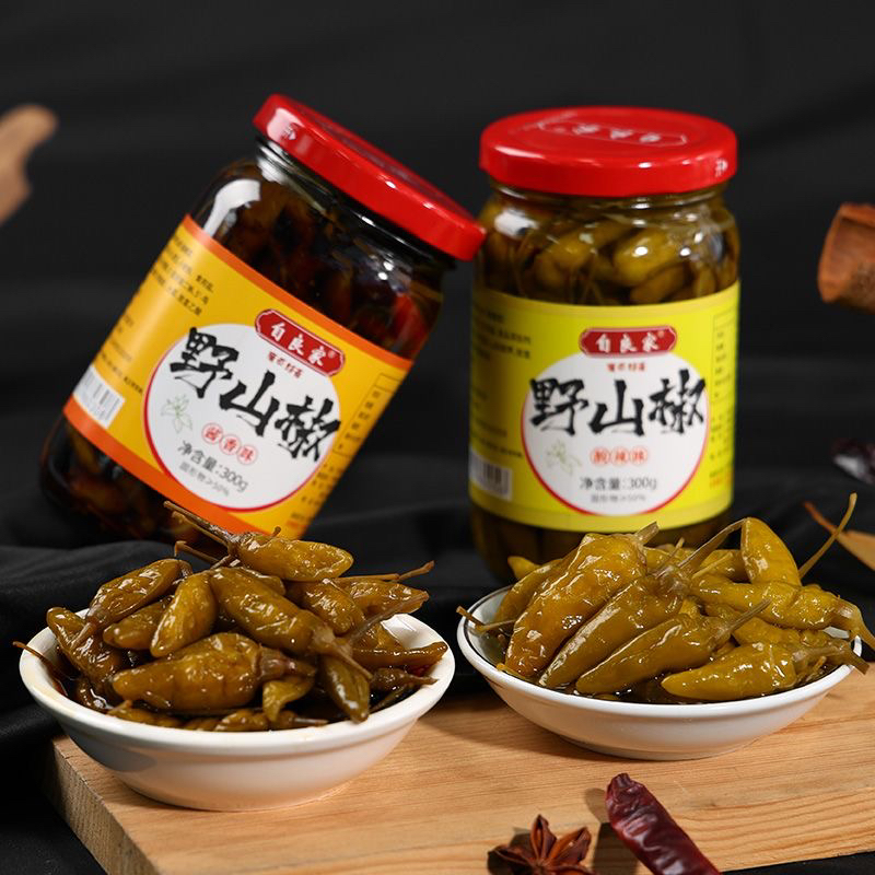 自良家广西酸辣泡椒小米辣老坛泡椒凉拌鸡爪广西正宗七彩椒