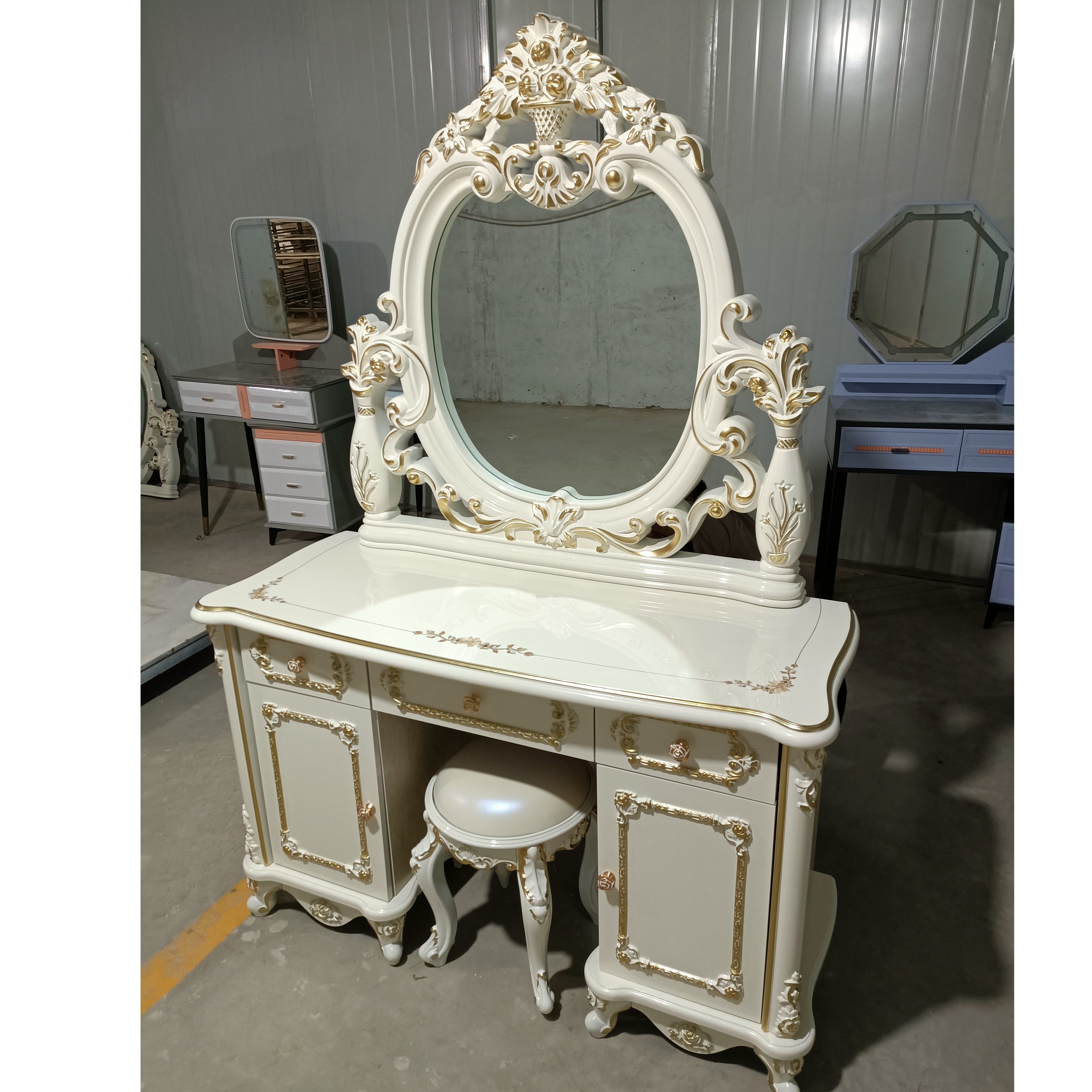 1.2米欧式妆台坂木结合散装