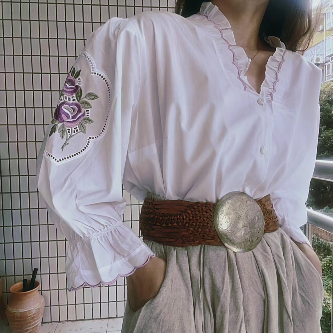 小众夏季复古仙仙古着衬衣衬衫古风宫廷仙气气质时尚百搭春夏明制