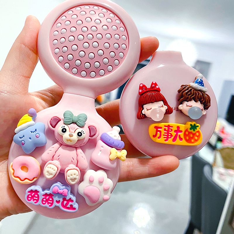 便携梳子随身折叠小气囊梳少女心可爱气垫梳按摩梳镜子梳子一体
