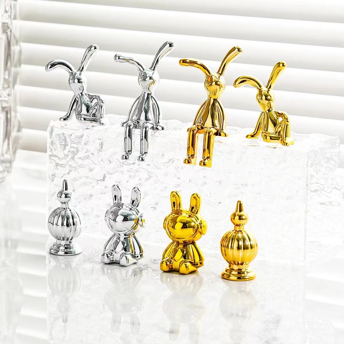 【三宝家】 新款电镀兔子把手手工diy配件【送一只发三只】