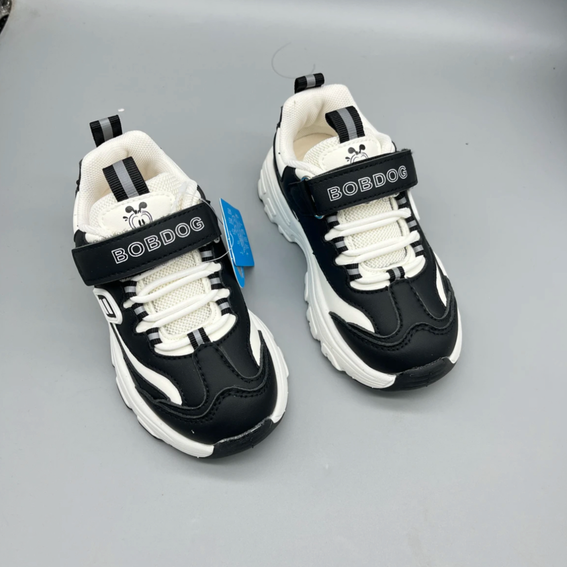 儿童秋冬皮面加绒户外运动鞋老爹鞋9141