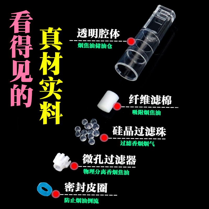 三重通用过滤器一次性男士净烟抛弃型粗细两用滤嘴可清洗男士