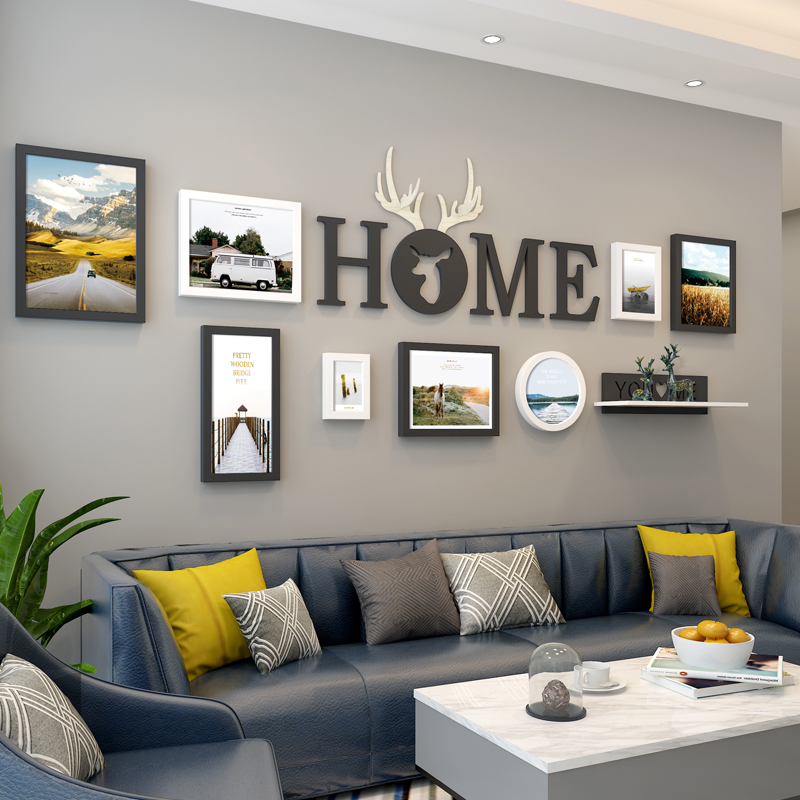 【小扬哥甄选】创意客厅装饰画免打孔沙发背景墙挂画现代简约餐厅