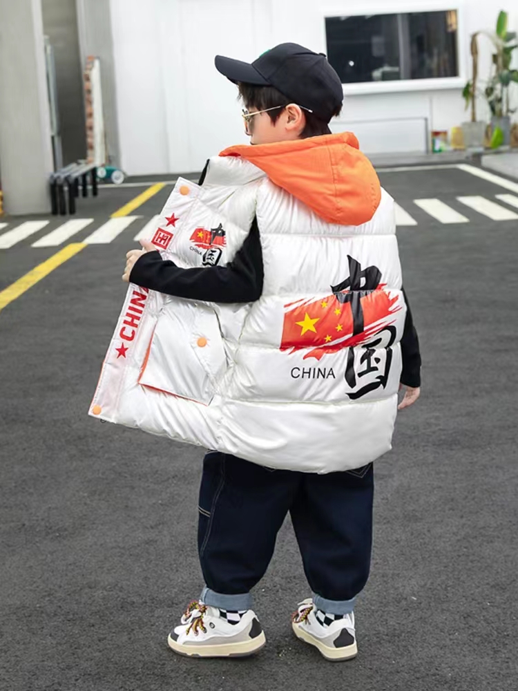 儿童男童洋气时尚加厚中大童免洗韩版冬季连帽潮流保暖秋冬款马甲