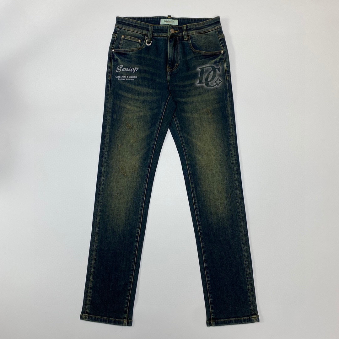 CALIANI/卡里亚尼  时尚男士休闲百搭经典复古牛仔裤 2462004 