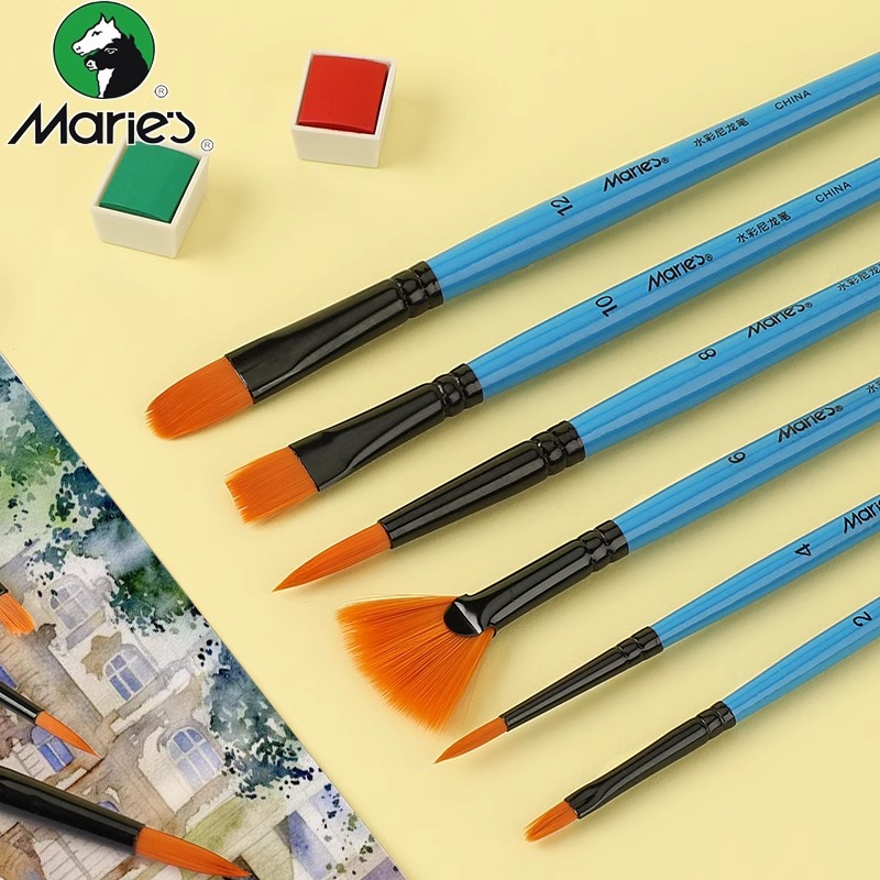Marie’s/马利尼龙尖头美术专用画笔套装初学者优质手绘排笔圆头
