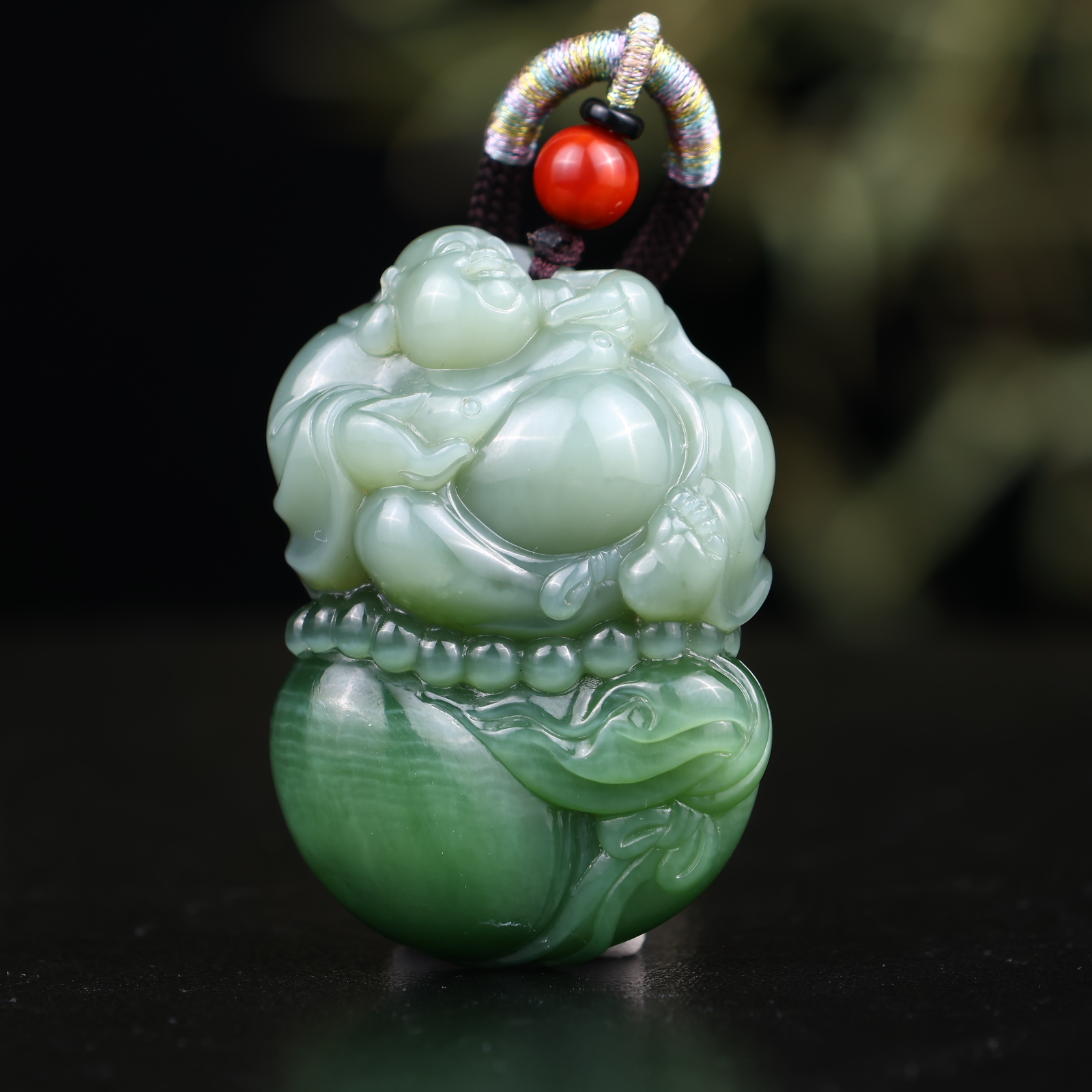 HYH——精品和田玉碧玉挂件《弥勒佛》