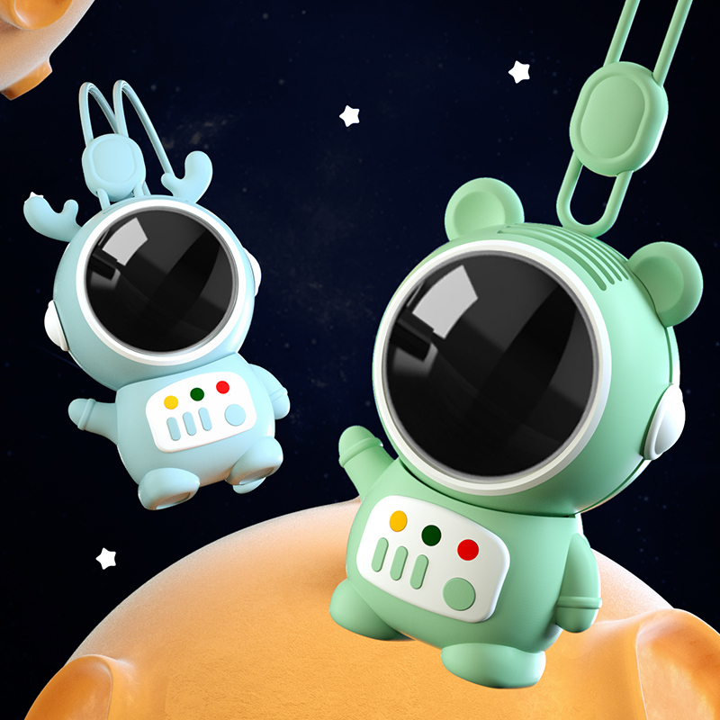 挂脖式无叶小风扇USB充迷你便携式定制LOGO小学生幼儿园生日礼物