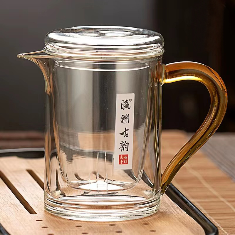 全玻璃泡茶壶花茶绿茶红茶杯功夫茶茶具三件杯日式茶水分离冲茶器
